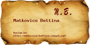 Matkovics Bettina névjegykártya