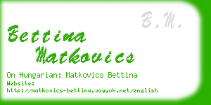 bettina matkovics business card